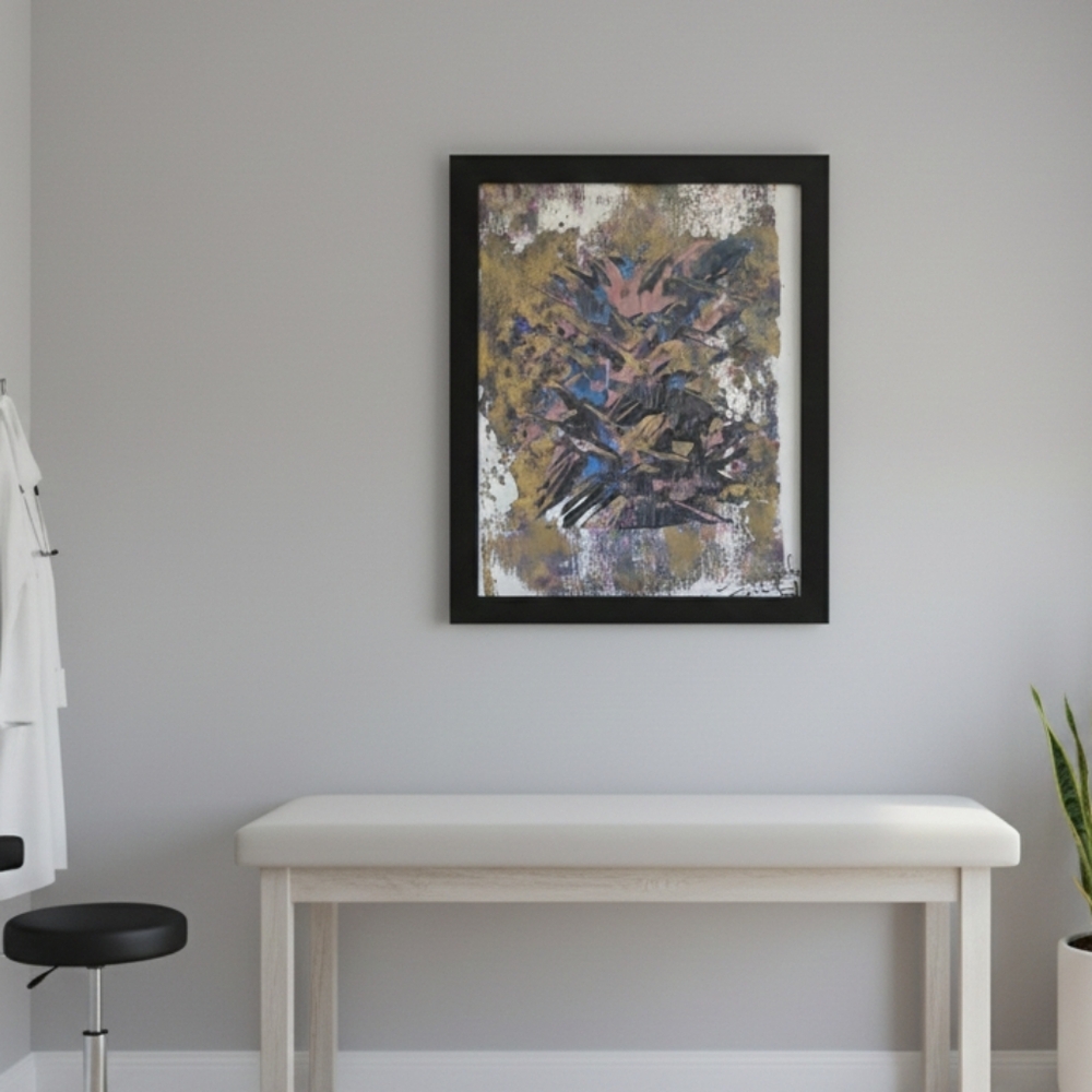 HANDCRAFTED Abstract Painting HANDMADE HANDPAINTED Wall Art Decor Framed Artwork